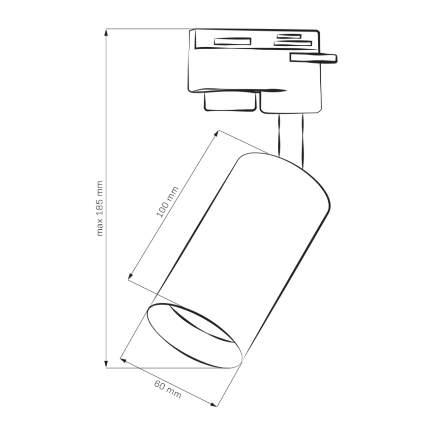 Akcentinis šviestuvas bėgių sistemai MARIBEL 3xGU10/10W/230V +1 m bėgis sistema balta