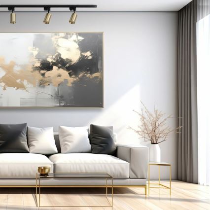Akcentinis šviestuvas bėgių sistemai MARIBEL 3xGU10/10W/230V +1 m bėgių sistema auksas
