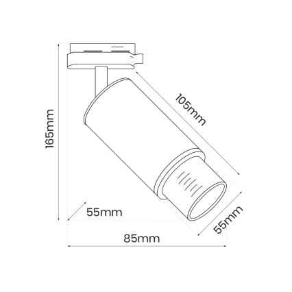 Akcentinis šviestuvas bėgių sistemai MICA 1xGU10/25W/230V 1-fazės balta