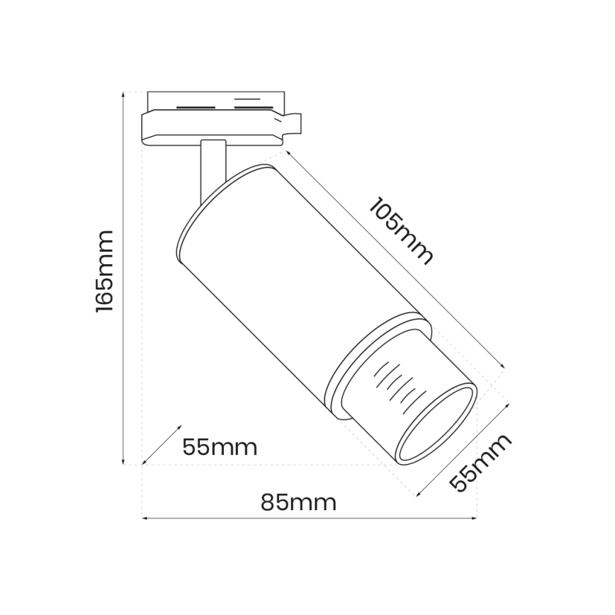 Akcentinis šviestuvas bėgių sistemai MICA 1xGU10/25W/230V 1-fazės balta