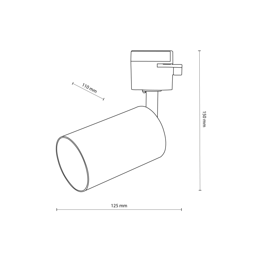 Akcentinis apšvietimas 1-fazės bėgių sistemai TRACER 1xGU10/10W/230V juoda