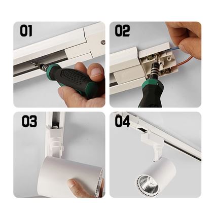 Akcentinis šviestuvas bėgių sistemoje 4xGU10/25W/230V juoda