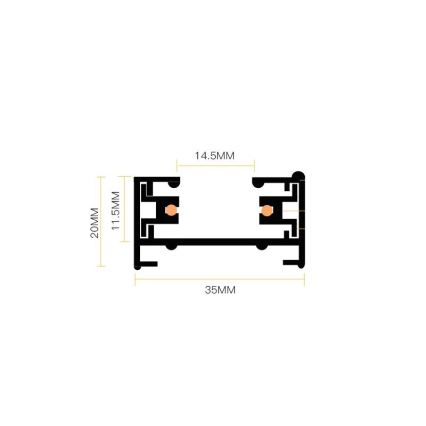 Akcentinis šviestuvas bėgių sistemoje 4xGU10/25W/230V juoda