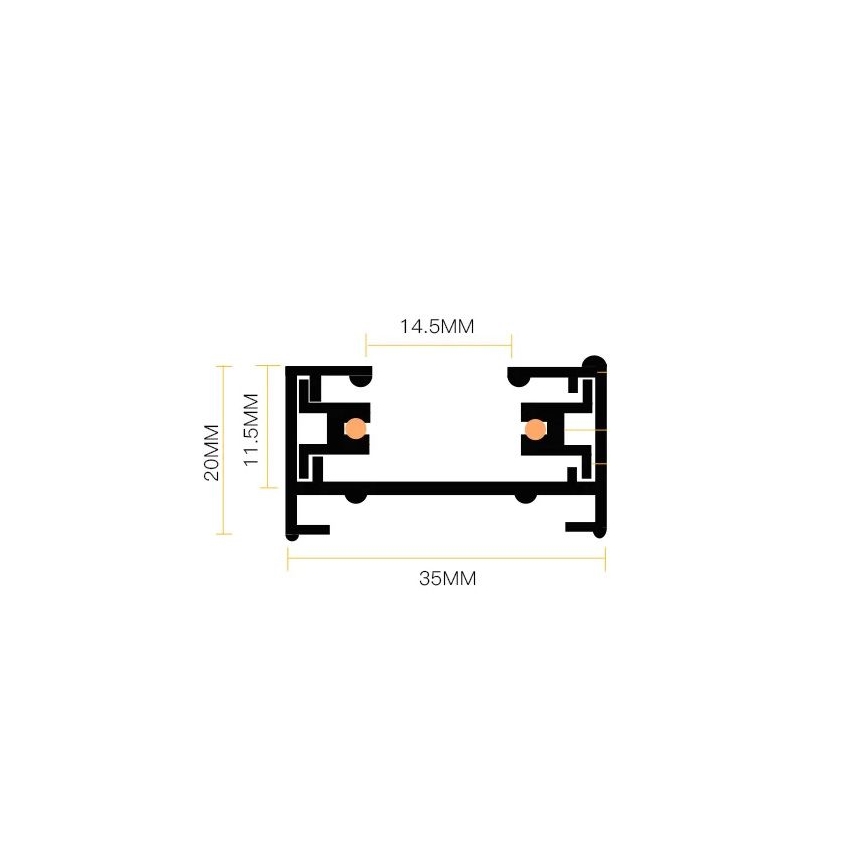 Akcentinis šviestuvas bėgių sistemoje 4xGU10/25W/230V juoda