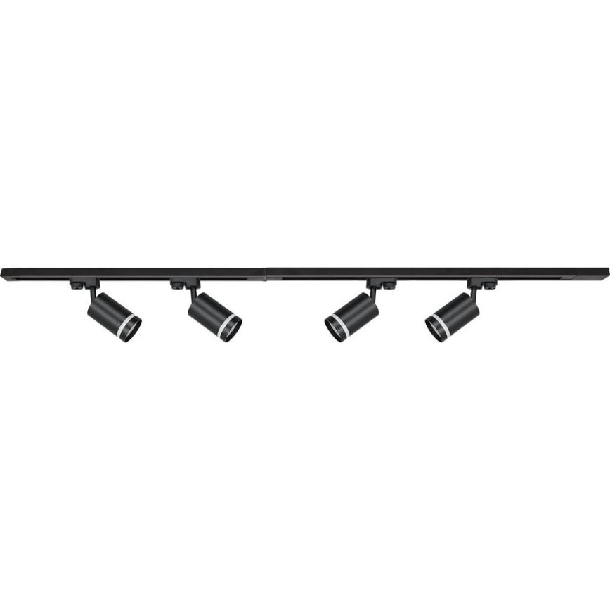 Akcentinis šviestuvas bėgių sistemoje PIPE 4xGU10/10W/230V 2x1m juoda