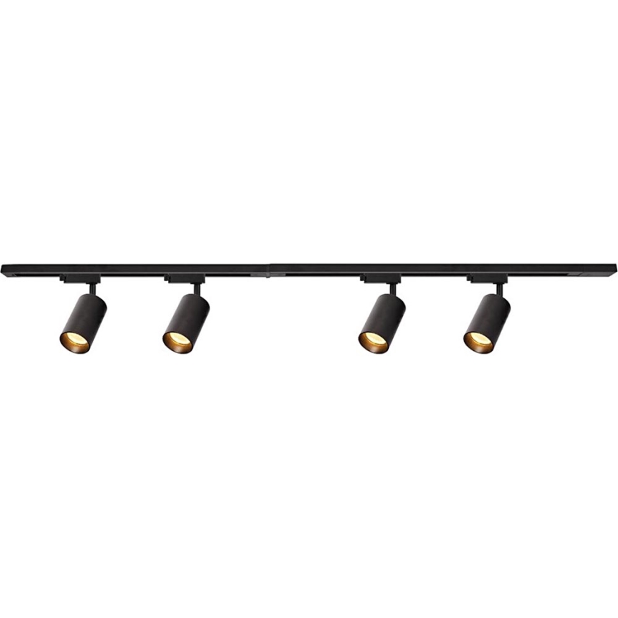 Akcentinis šviestuvas bėgių sistemoje PIPE 4xGU10/10W/230V juoda