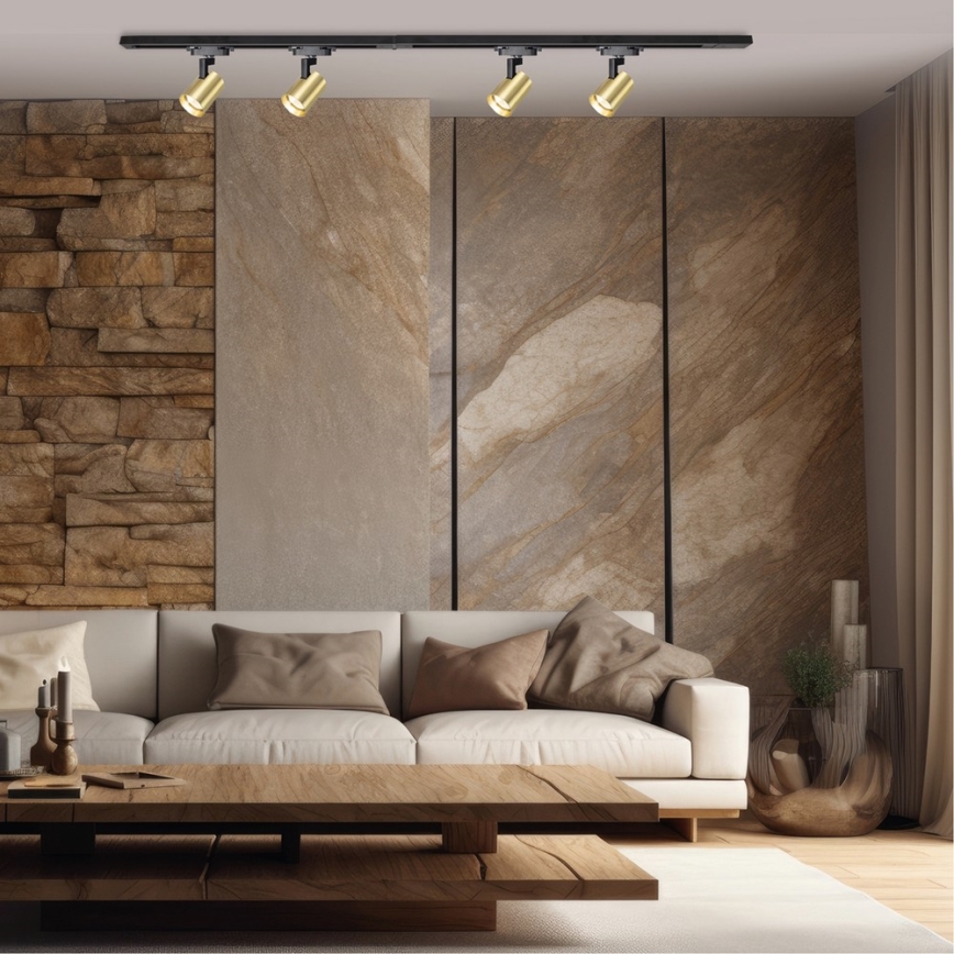 Akcentinis šviestuvas bėgių sistemoje VOLF 4xGU10/10W/230V auksas/juoda