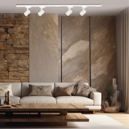 Akcentinis šviestuvas bėgių sistemoje VOLF 4xGU10/10W/230V balta