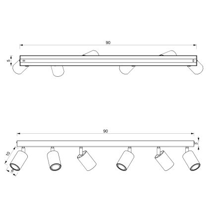 Akcentinis šviestuvas BELLO 6xGU10/8W/230V baltas