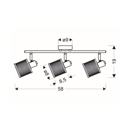 Akcentinis šviestuvas CANABERA 3xE14/40W/230V