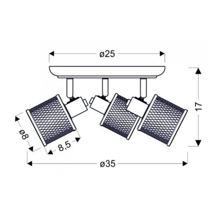 Akcentinis šviestuvas CANABERA 3xE14/40W/230V