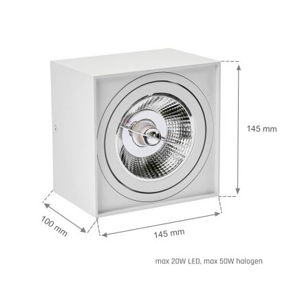 Akcentinis šviestuvas CHLOE AR111 1xGU10/50W/230V kampinis baltas