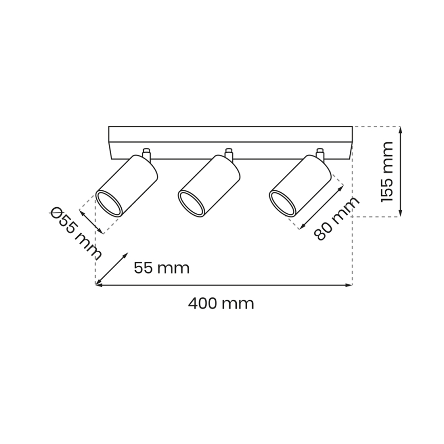 Akcentinis šviestuvas HUDSON 3xGU10/8W/230V baltas