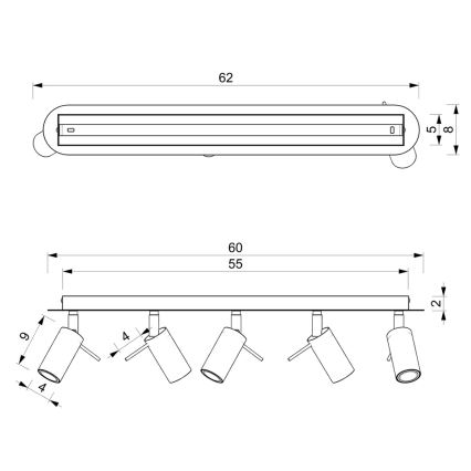 Akcentinis šviestuvas PRESTON 5xGU10/MR11/40W/230V baltas/aukso