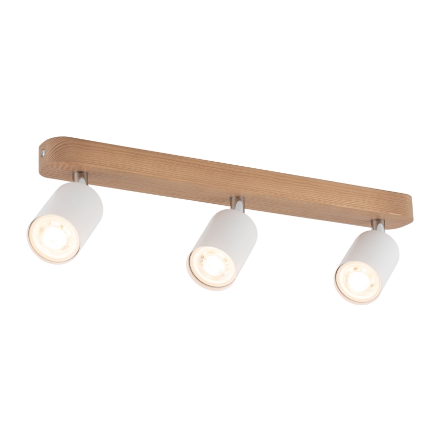 Akcentinis šviestuvas TOP WOOD 3xGU10/10W/230V baltas/medis
