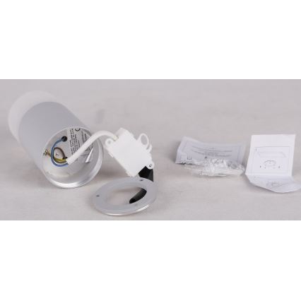 Akcentinis šviestuvas TUBA 1xGU10/15W/230V pilkas/baltas