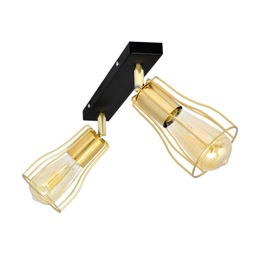Akcentinis šviestuvas TUBE 2xE27/15W/230V aukso/juodas