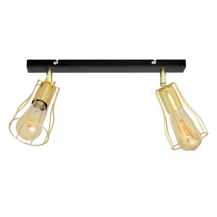 Akcentinis šviestuvas TUBE 2xE27/15W/230V aukso/juodas
