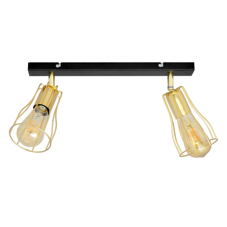 Akcentinis šviestuvas TUBE 2xE27/15W/230V aukso/juodas