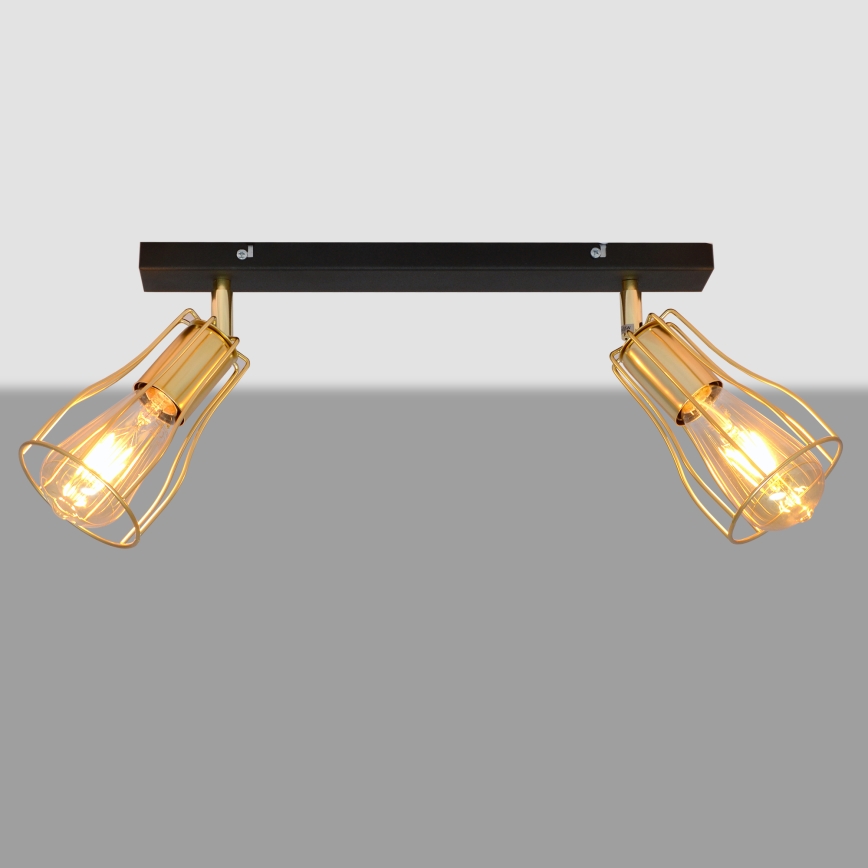 Akcentinis šviestuvas TUBE 2xE27/15W/230V aukso/juodas