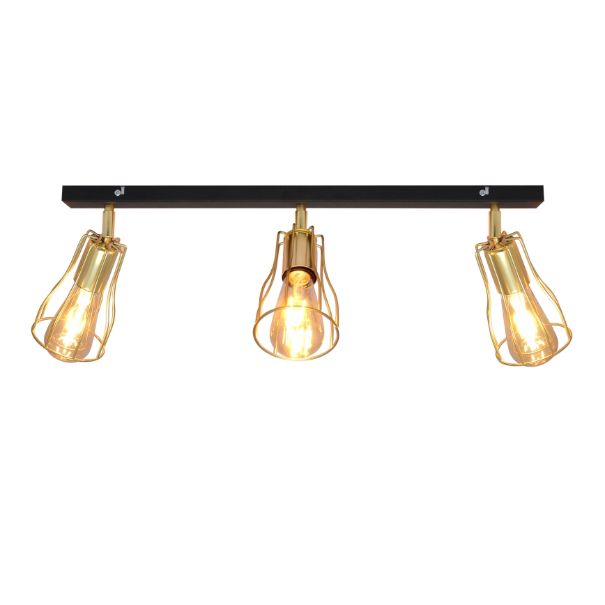 Akcentinis šviestuvas TUBE 3xE27/15W/230V aukso/juodas