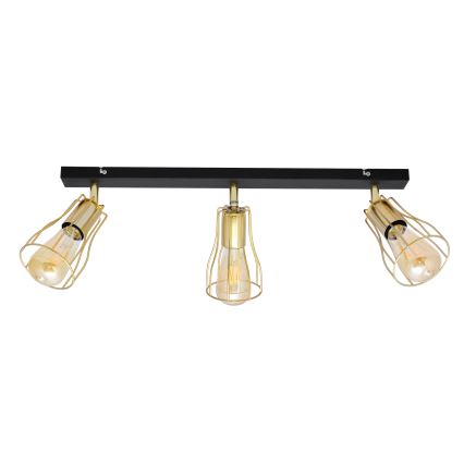 Akcentinis šviestuvas TUBE 3xE27/15W/230V aukso/juodas