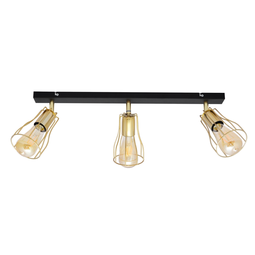Akcentinis šviestuvas TUBE 3xE27/15W/230V aukso/juodas