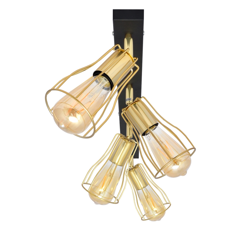 Akcentinis šviestuvas TUBE 4xE27/15W/230V aukso/juodas