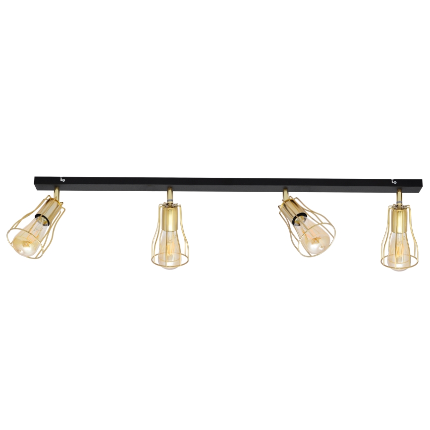 Akcentinis šviestuvas TUBE 4xE27/15W/230V aukso/juodas