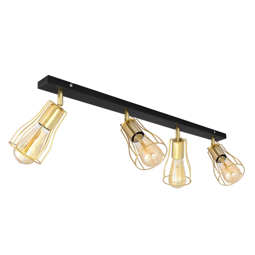 Akcentinis šviestuvas TUBE 4xE27/15W/230V aukso/juodas