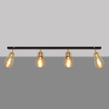 Akcentinis šviestuvas TUBE 4xE27/15W/230V aukso/juodas