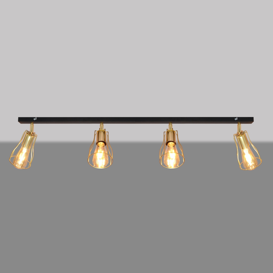 Akcentinis šviestuvas TUBE 4xE27/15W/230V aukso/juodas