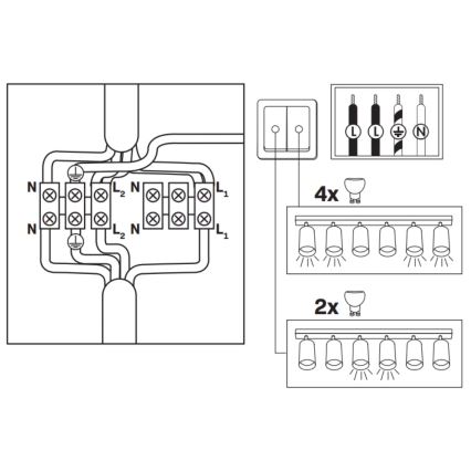 Akcentinis vonios šviestuvas TURYN 6xGU10/10W/230V IP44 balta