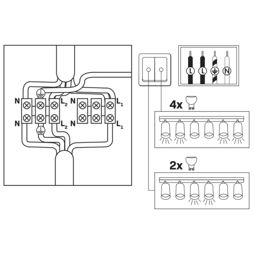 Akcentinis vonios šviestuvas TURYN 6xGU10/10W/230V IP44 balta