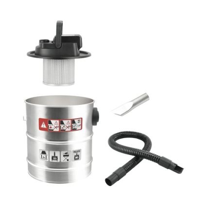 Akumuliatorinis pelenų siurblys su HEPA filtru 12 l 110W/18V 2000 mAh matinis chromas