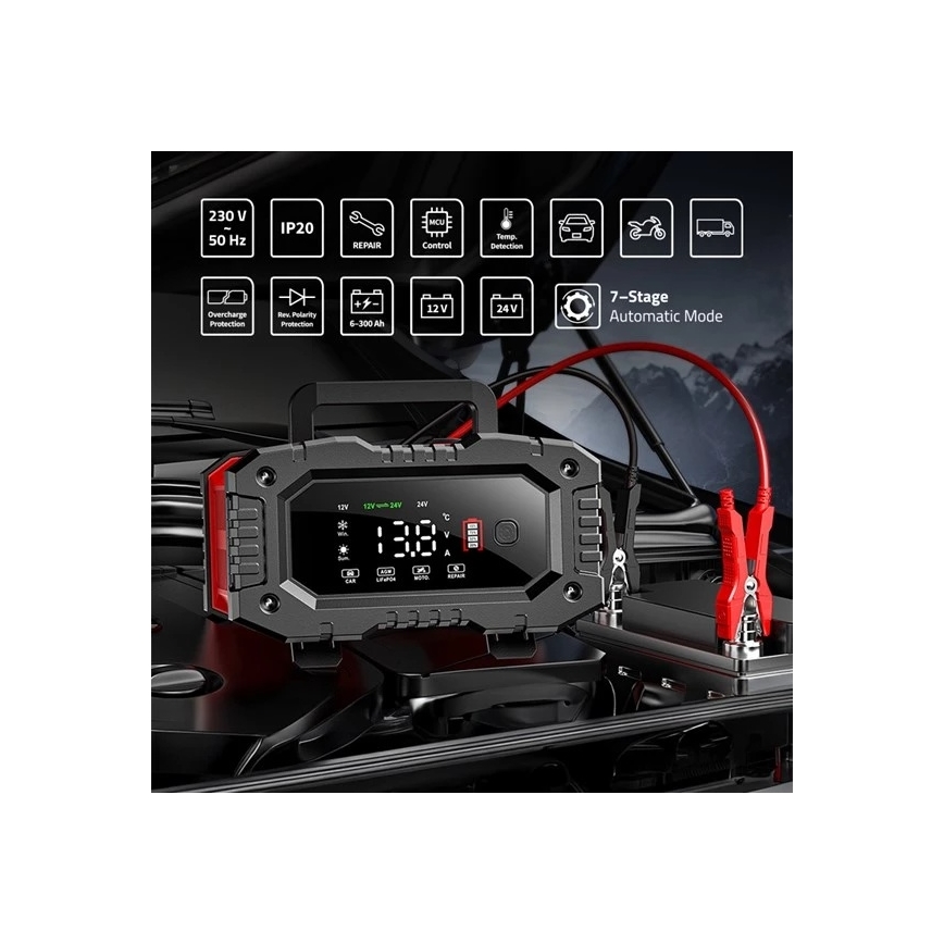 Akumuliatorių įkroviklis 300 W/230 V