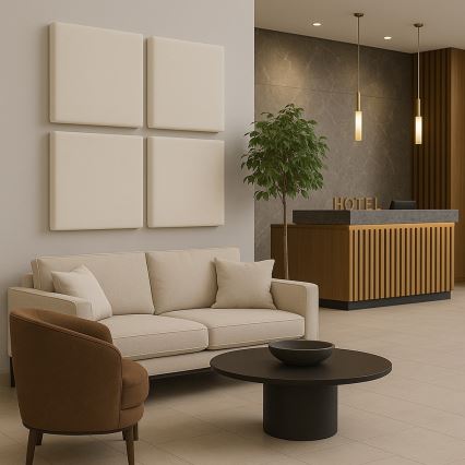 Akustinė panelė SILENCE 58x58 cm kreminė