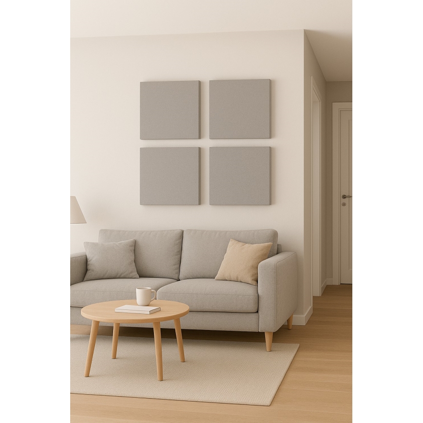 Akustinė plokštė SILENCE 58x58 cm pilka