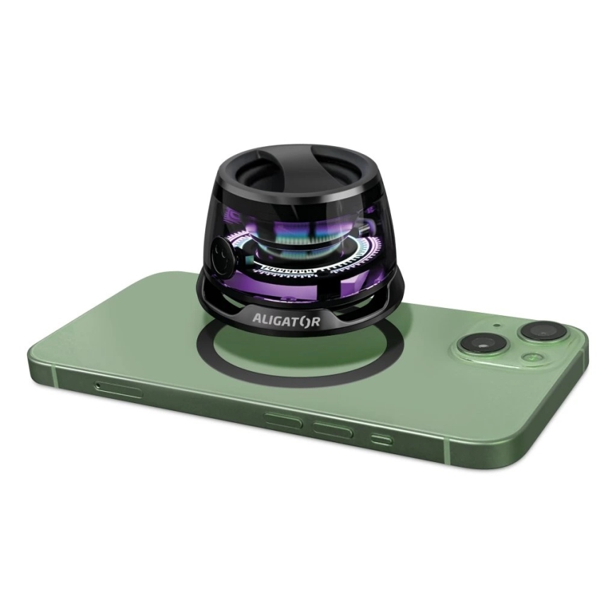Aligator ABSMB01 - magnetinis garsiakalbis, suderinamas su MagSafe, Mini Beat, 400 mAh, juodas