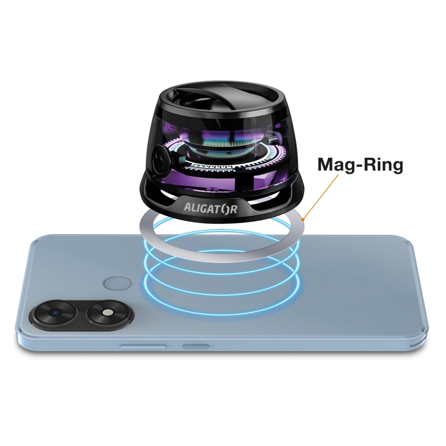 Aligator ABSMB01 - magnetinis garsiakalbis, suderinamas su MagSafe, Mini Beat, 400 mAh, juodas