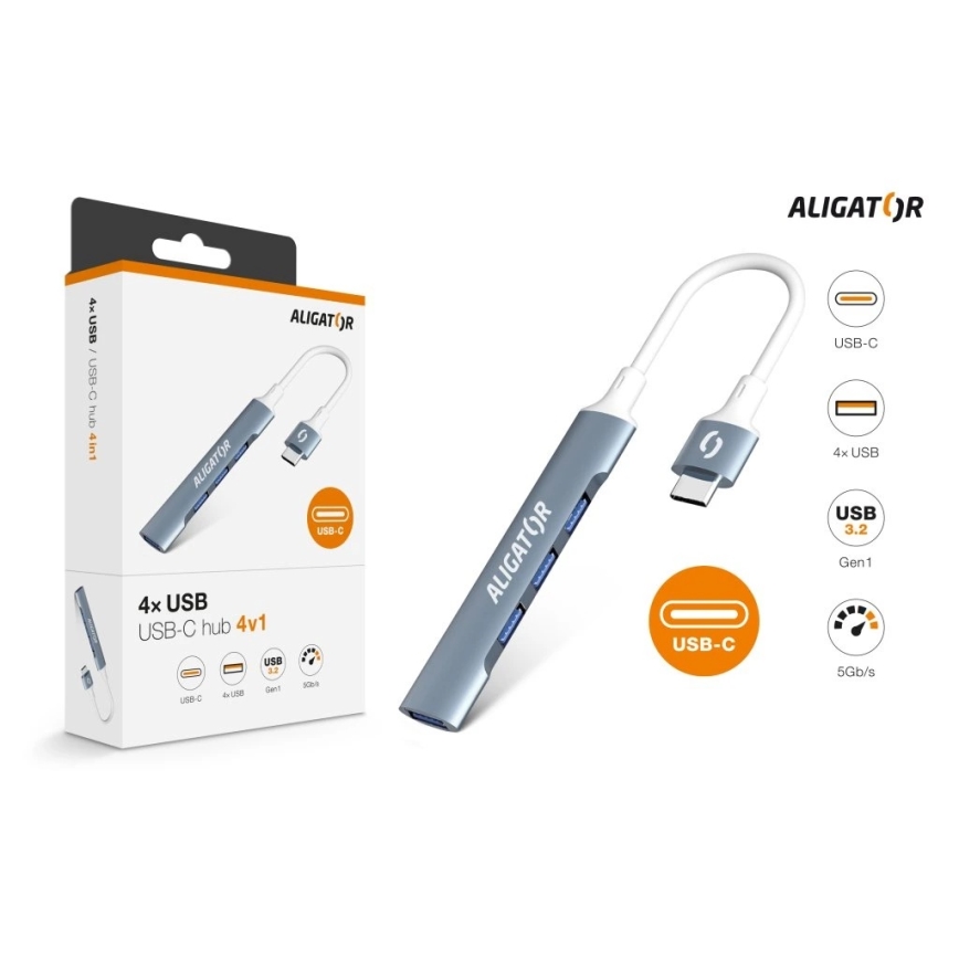 Aligator AHUB002 - USB-C hub 4 viename