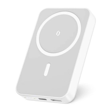Aligator AMS04WT - išorinis akumuliatorius 10000 mAh su belaidžiu Qi ir MagSafe įkrovimu, 15 W Power Delivery, juodas