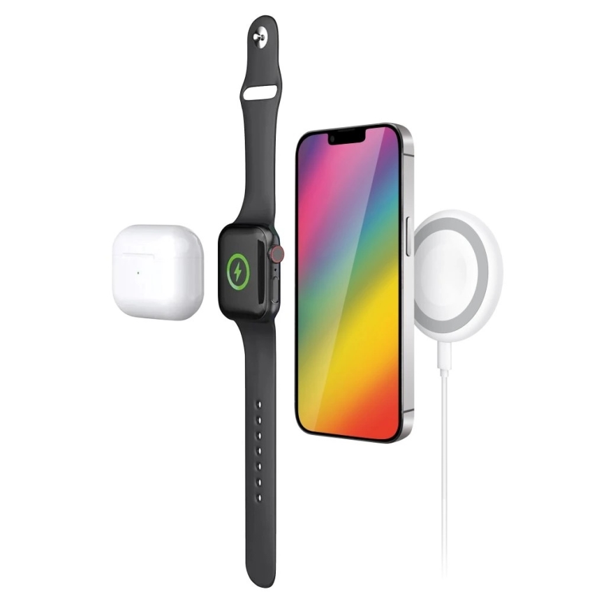 Aligator AMS08WT - Belaidis MagSafe 3 viename įkroviklis, 15W, baltas