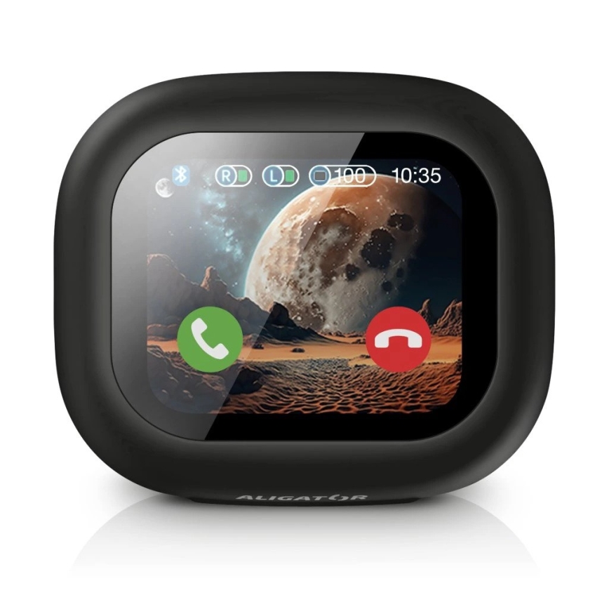 Aligator ATR10BK – belaidės ausinės su vertėju 2 viename Pods Translate, 470 mAh + 2×40 mAh, juodos