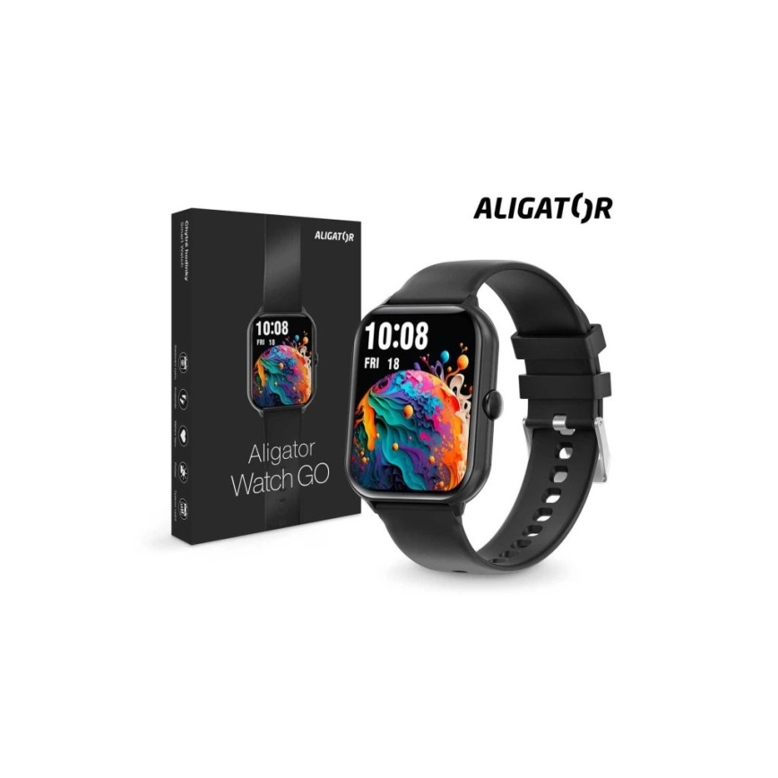 Aligator AW10BK - išmanusis laikrodis Watch GO 220 mAh IP67 juodas