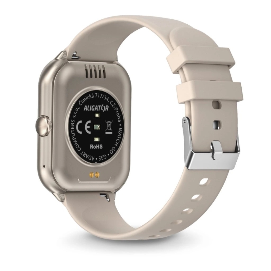 Aligator AW10SR - išmanusis laikrodis Watch GO 220 mAh IP67 kreminis