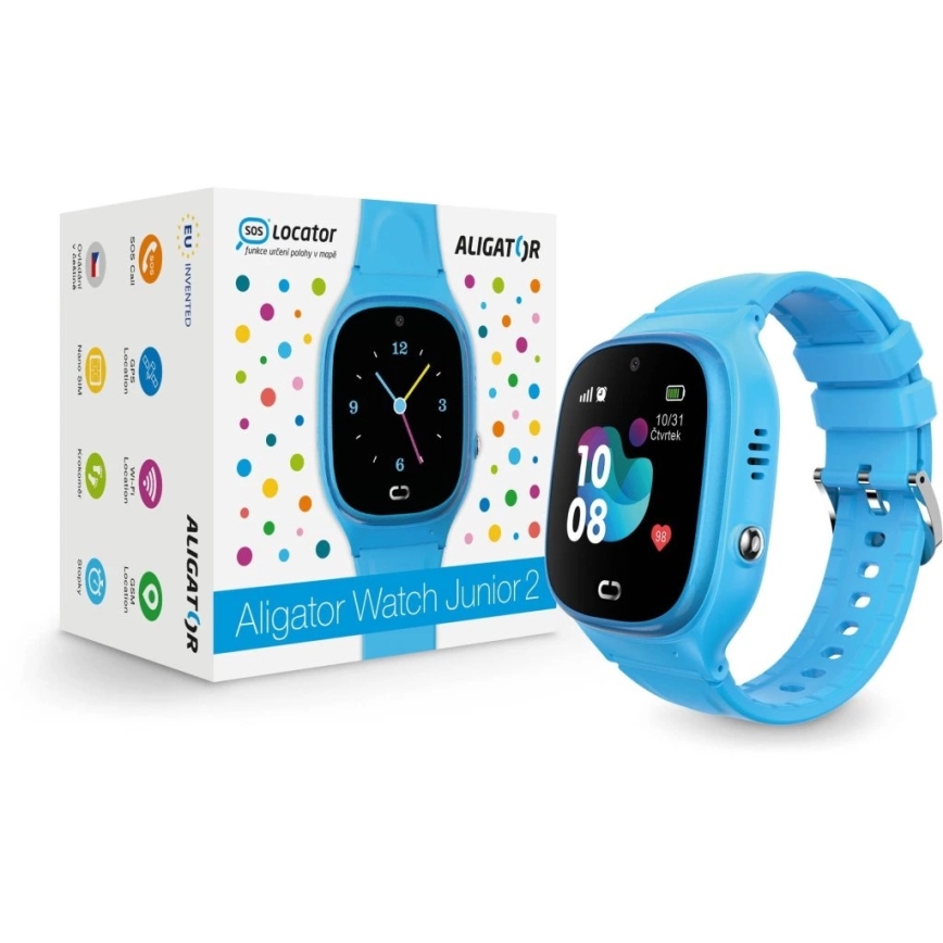 Aligator AW11BE - Išmanusis laikrodis Watch Junior 2, 450 mAh, IP67, Wi-Fi, mėlynas
