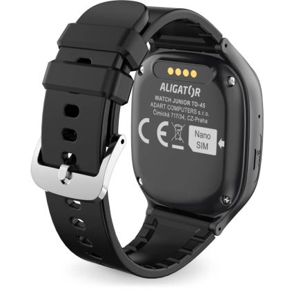 Aligator AW11BK - Išmanusis laikrodis Watch Junior 2 450 mAh IP67 Wi-Fi juodas