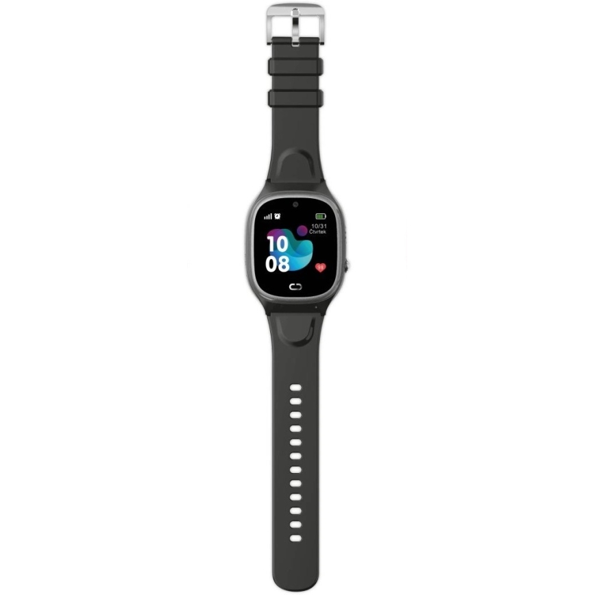 Aligator AW11BK - Išmanusis laikrodis Watch Junior 2, 450 mAh, IP67, Wi‑Fi, juoda