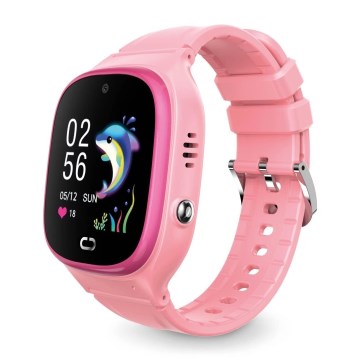 Aligator AW11PK - Išmanusis laikrodis Watch Junior 2 450 mAh IP67 Wi-Fi rožinis